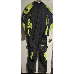 Joe Rocket Survivor Suit Large Charcoal Chartruese Hi-Viz EUC